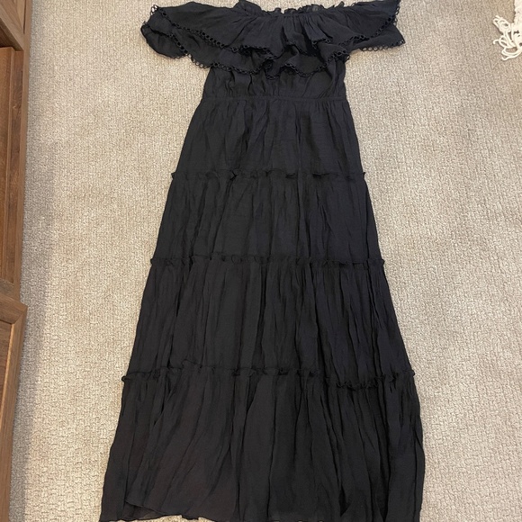 eesome Off the Shoulder Ruffle Maxi Dress, Black, XL, NWT - Picture 10 of 10